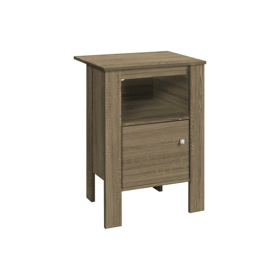 Accent Table, Side Table and End Table with Storage Shelf, Dark Taupe