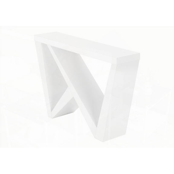 Accent Table for Narrow Spaces - White Laminate, Contemporary Design