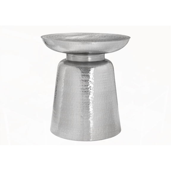 Accent Table with 22" Height and Chrome Metal, Ideal for Living Room and Bedroom