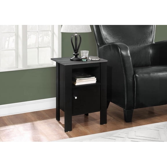 Accent Table with Black and Grey Laminate, Ideal for Living Room and Bedroom, Transitional Style