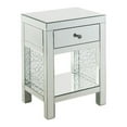 thumbnail image 1 of Accent Table with Rectangular Faux Crystals Inlay, White - Saltoro Sherpi, 1 of 5