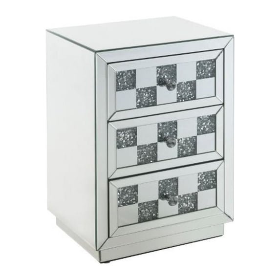 Benjara Accent Table with Self Closure and Safety Top Feature, White