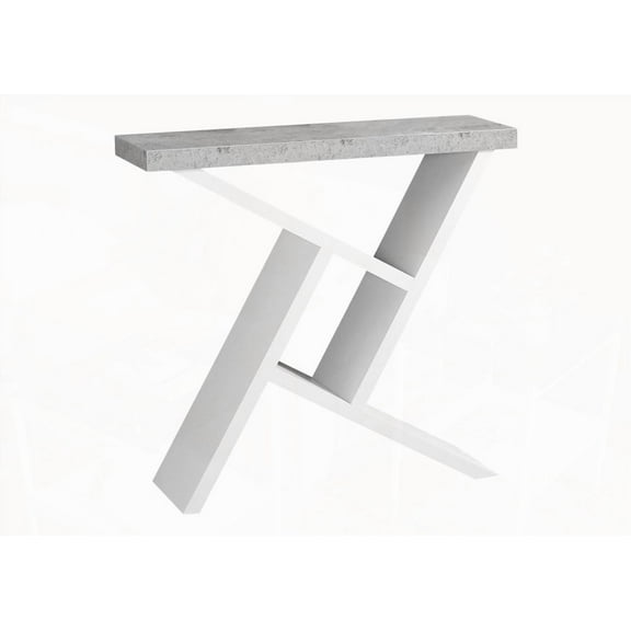 Accent Table with Spacious Rectangular Top and Cement-Look Surface, Grey & White Laminate, Modern for Living Room, Bedroom
