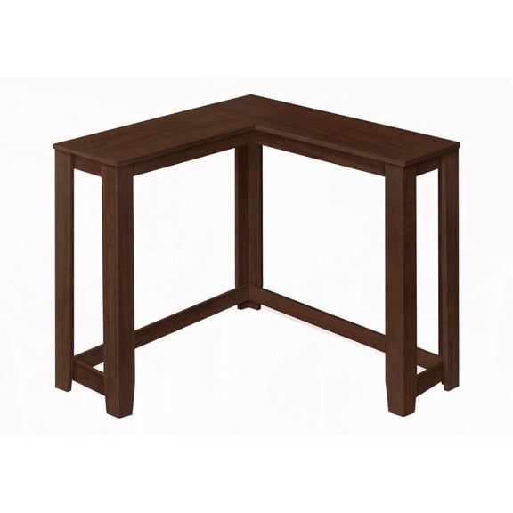 Accent Table with Unique Corner Design in Sleek Cherry Finish for Entryway, Living Room & Bedroom