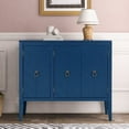 thumbnail image 1 of Accent Wooden Storage Sideboard Cabinet, Modern Console Table with Adjustable Shelf and 3 Antique Doors, Wooden Cabinet, Kitchen Entryway Buffet Cabinet for Hallway, Living Room, Bedroom, Navy Blue, 1 of 7