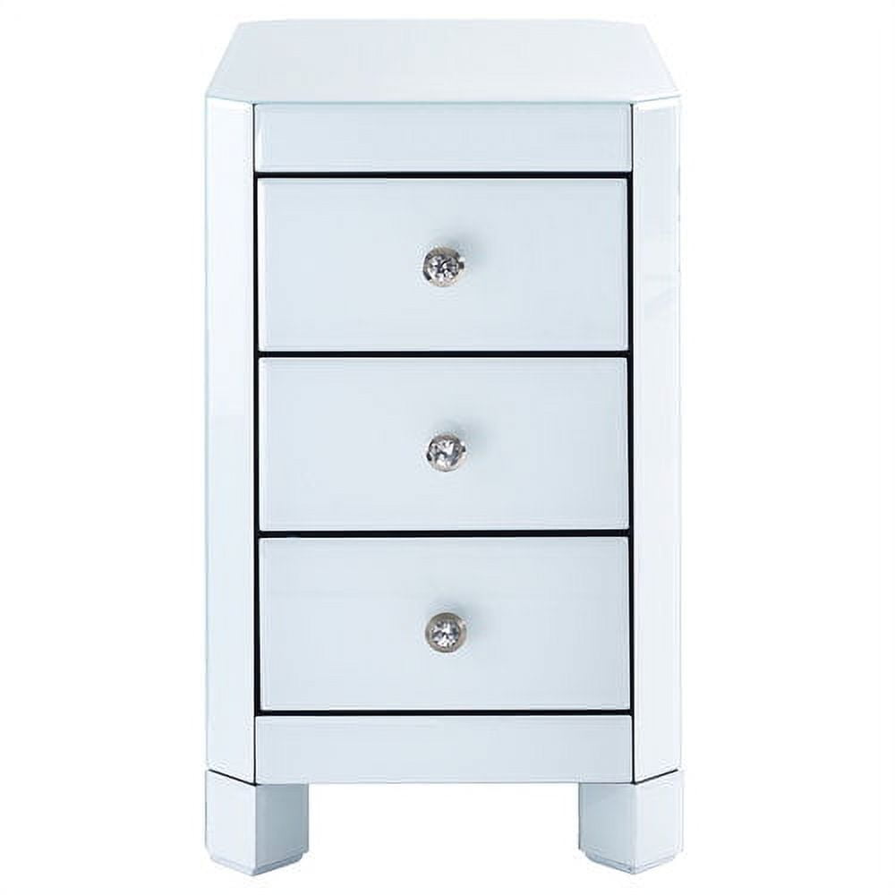 Accentrics Home Reverse Painted White Glass Chairside Table