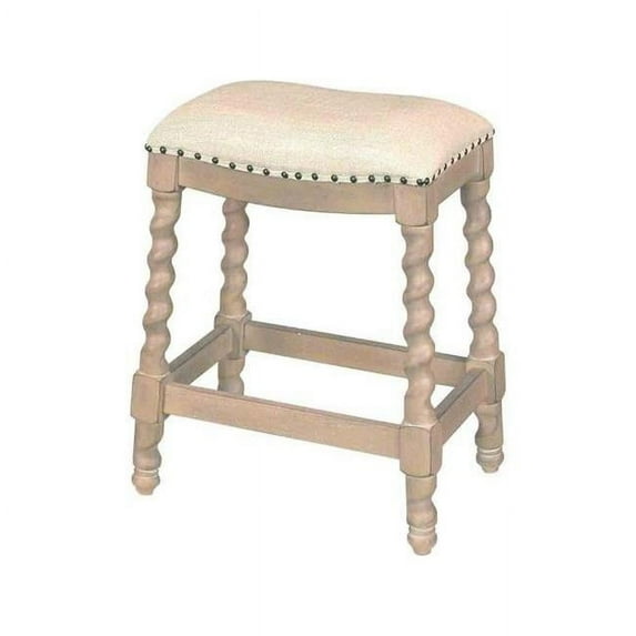 Accents Beyond 1491-A Pair of Twist Leg Counter Stools, Antique Gray
