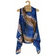 thumbnail image 1 of Accents By Lavello Blue and Brown Leopard Stripe Pattern Light Material Shawl, 1 of 1