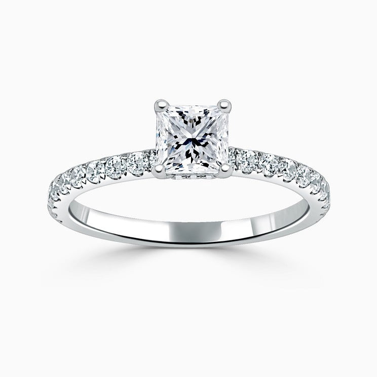 Accents Proposal Engagement Ring, Princess Cut Wedding Ring, Women ...