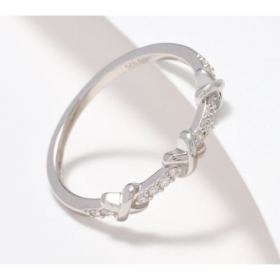 Accents by Affinity Diamond X Ring, 0.08cttw, Sterling Silver, Sz 9
