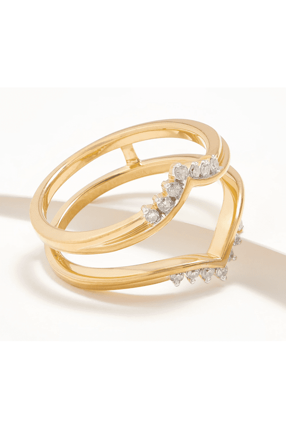 Accents by Affinity Diamonds Gold-Clad Sterling Silver Ring Guard Size 4