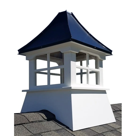 Accentua Monterey Cupola, 24 in. Square, 39 in. High, Composite Vinyl with Black Aluminum Roof