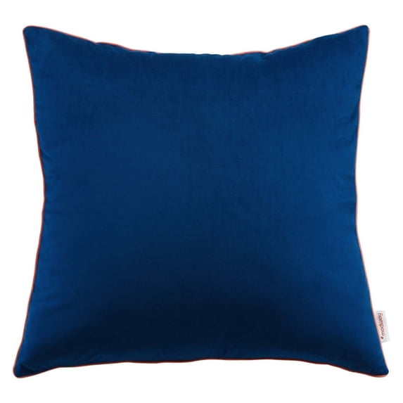 Modway Accentuate 24" Performance Velvet Throw Pillow in Navy Blossom