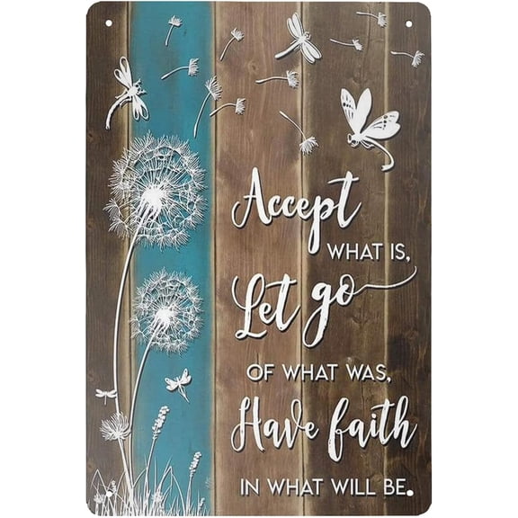 Accept What Is Metal Signs Let Go Of What Was Have Faith In What Will Be Metal Tin Sign Dragonfly Tin Sign Vintage Dragonfly Decor Wall Art Garden Tin Decor Dragonfly Gifts 8x12 inch