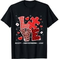 thumbnail image 1 of Accept Understand Love Autism Awareness Valentine's Day T-Shirt, 1 of 3