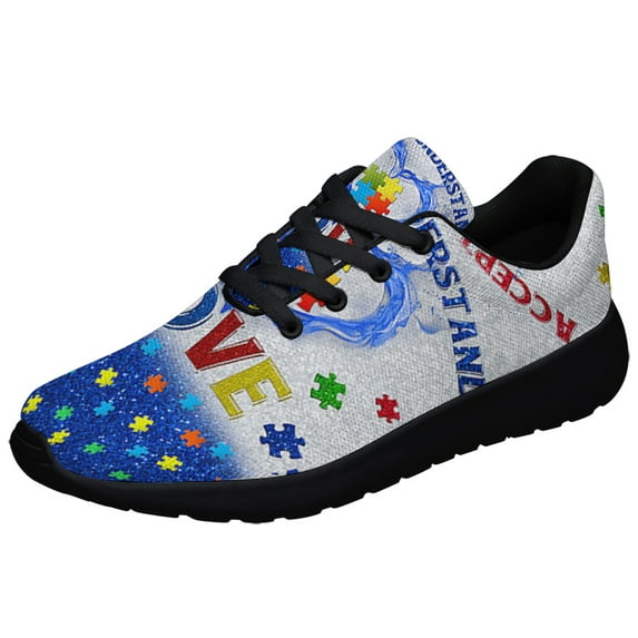 Accept Understand Love Autism Shoes Sneakers for Women Men Black Size 7