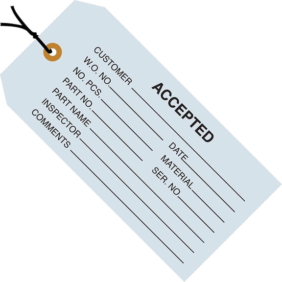 Accepted Blue Inspection Tags - Pre-Strung SHPG20012