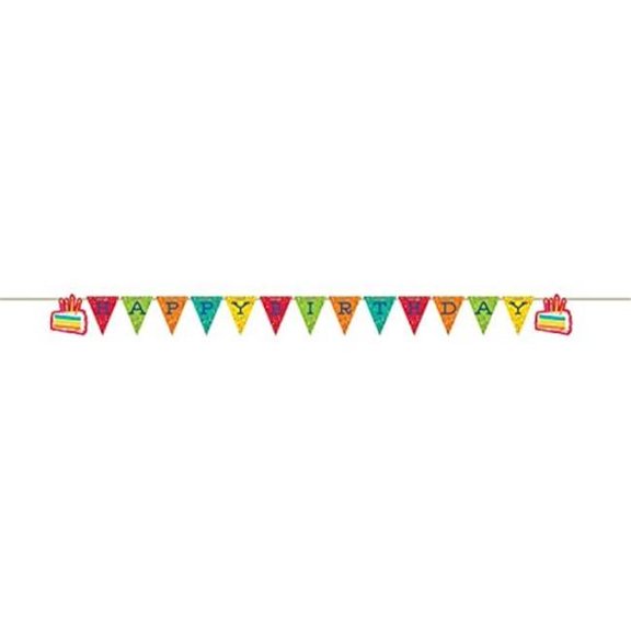 Access 355779 6 x 104 in. Festive Cake Shaped Banner with Ribbon