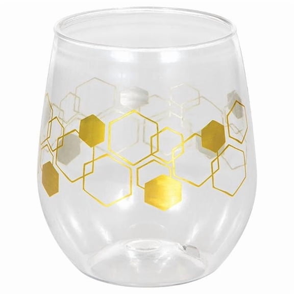 Access 355788 14 oz Honeycomb Stemless Foil Wine Glass