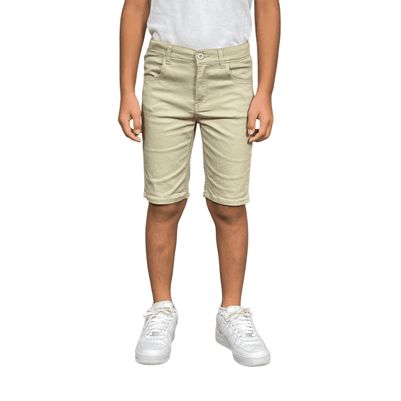 Access Boy's Stretch Uniform Shorts (Khaki, 14) ASU035