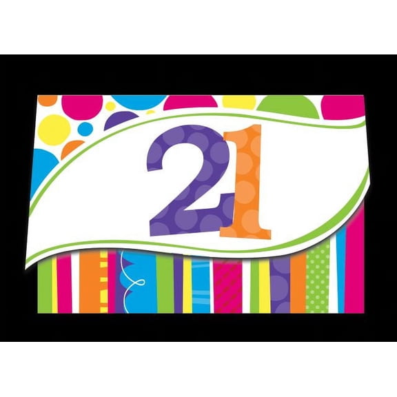 Access Bright And Bold, Invitation, Diecut Gatefold 21st, 8 Ct