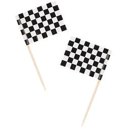 Access Checkered Toothpick Flags, 2.5", Black/White, 50 Ct - image 1 of 2