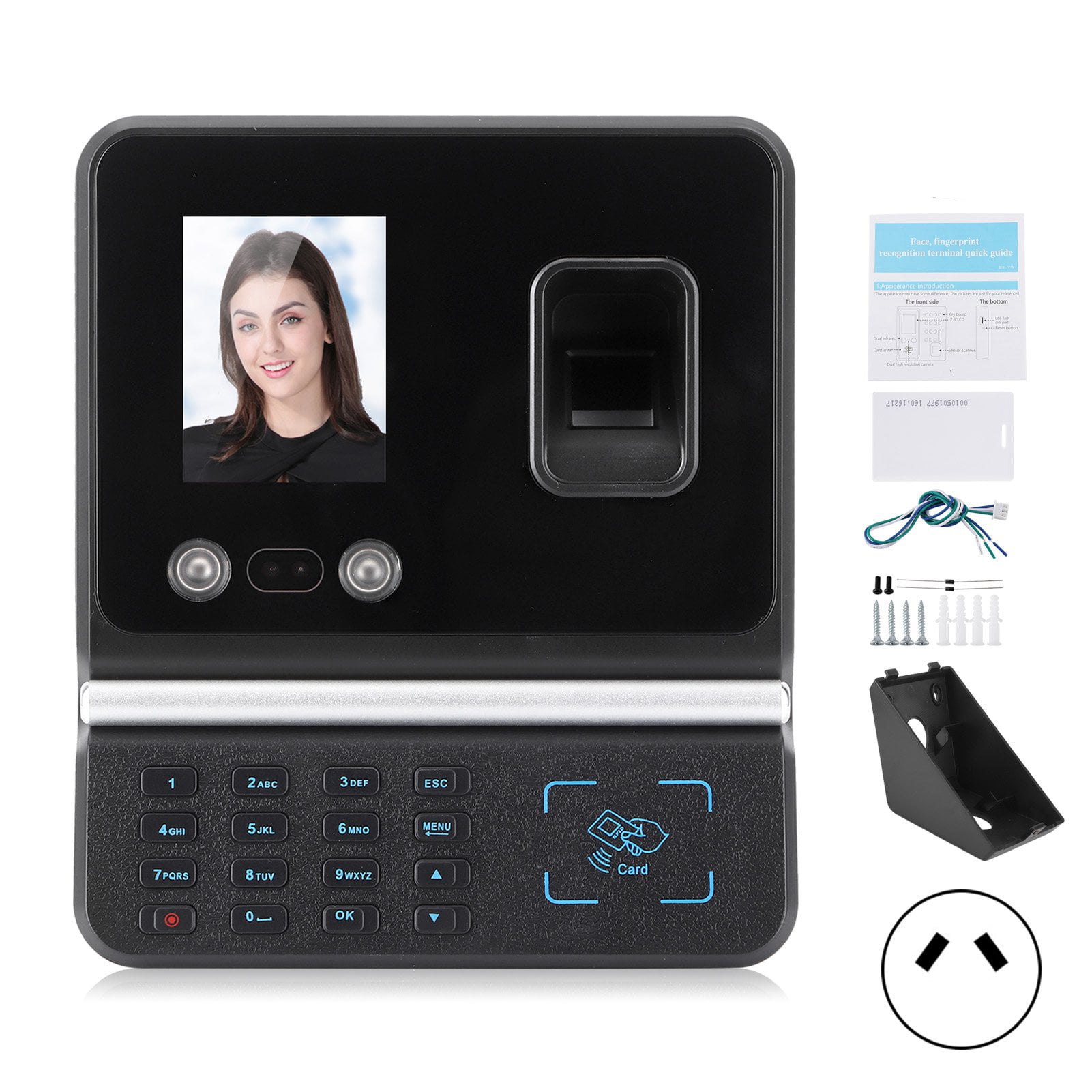 Access Control Attendance Machine 2.8in Color Screen TCP/IP Face ...