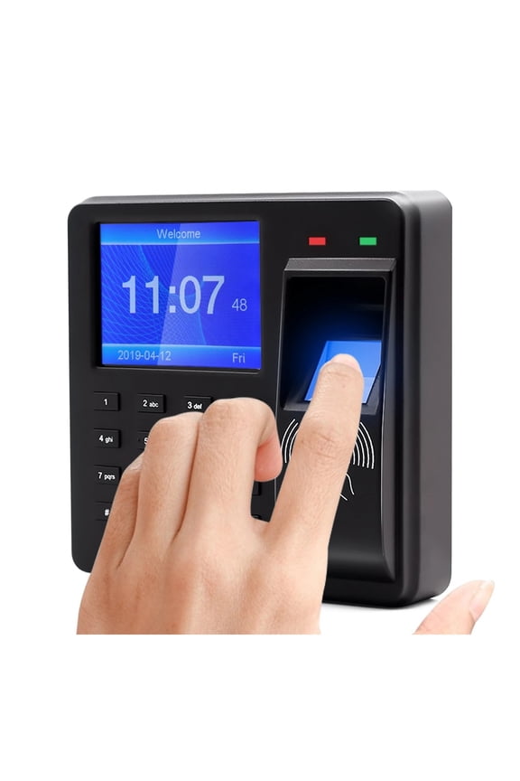 Access Control Time Attendance Machine Fingerprint/Password/ID Card Recognition Time Clock with 2.4 Inch Display Screen ,Versatile Punching Options