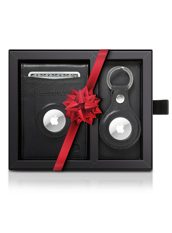 RFID Blocking Men's Bifold Wallet with AirTag Key Chain Holder, Black