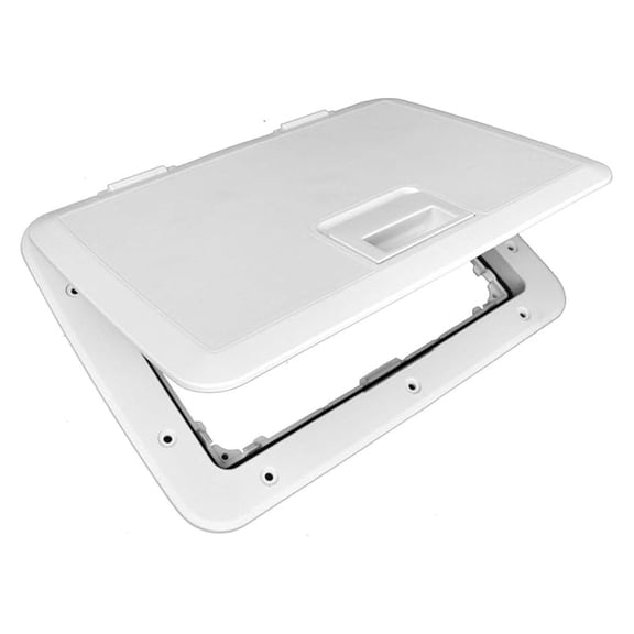 Access Hatch Slam Lid 11x15 White - Boat Storage Access Lid, Weather Tight Seal, Easy Close, Removable Lid, Marine Grade