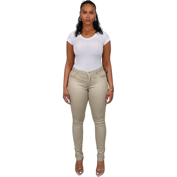 Access Junior's Uniform Skinny Pants (Khaki, 15/16) ASU017