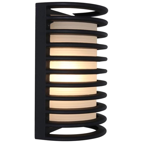 Access Lighting 20265MG-BL-RFR 120V Bermuda 1 Light Outdoor Wall Mount, Black