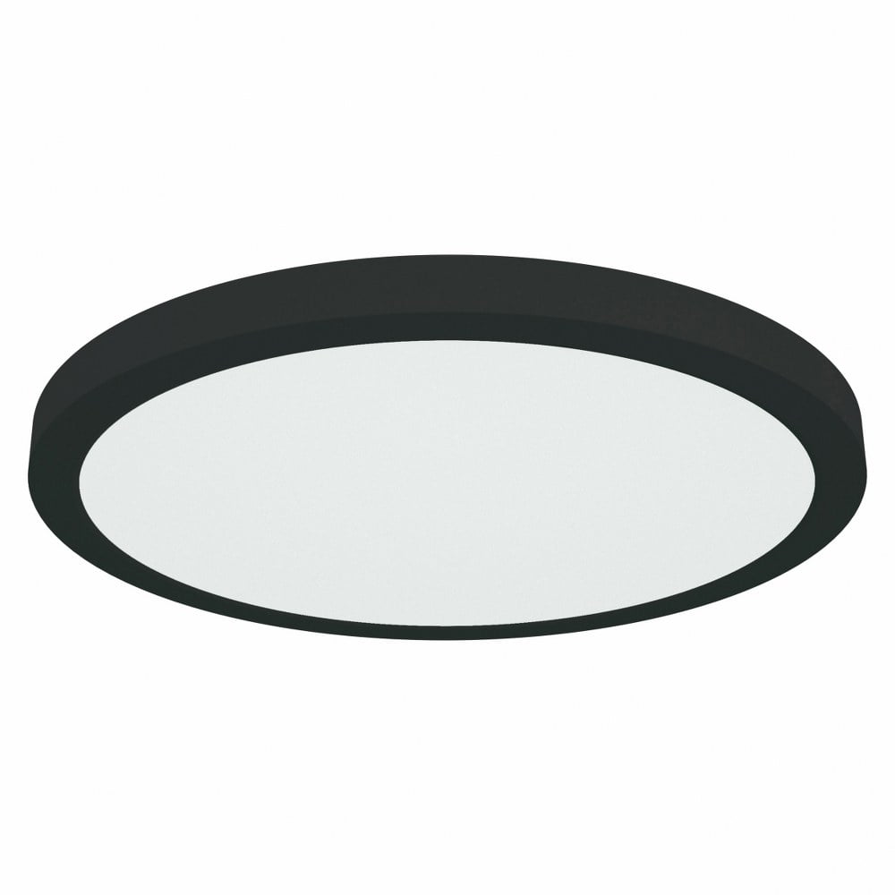 Sleek ModPLUS Black Glass 17" LED Flush Mount for Indoor/Outdoor
