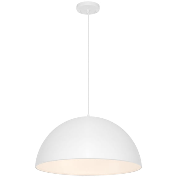 Huck 1 - Light Matte White Incandescent Steel Pendant Light