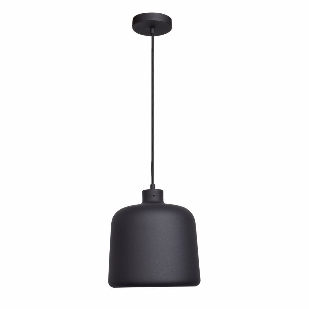 Matte Black and Gold Glass LED Pendant Light