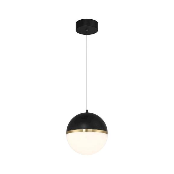 Access Lighting LED Pendant in Black with Antique Brushed Brass Color