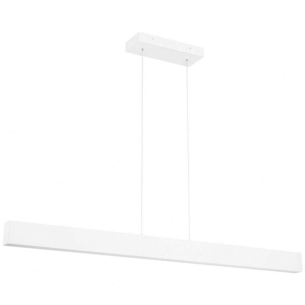 Sleek Silver Streamline 42W LED Linear Glass Pendant