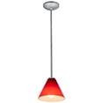 thumbnail image 1 of Access Lighting 28004-3R-BS-RED 7 in. Martini LED Brushed Steel Pendant Ceiling Light in Red, 1 of 6
