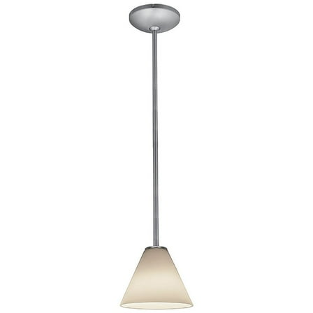 Access Lighting 28004-3R-BS-WHT 7 in. Martini LED Brushed Steel Pendant Ceiling Light in White