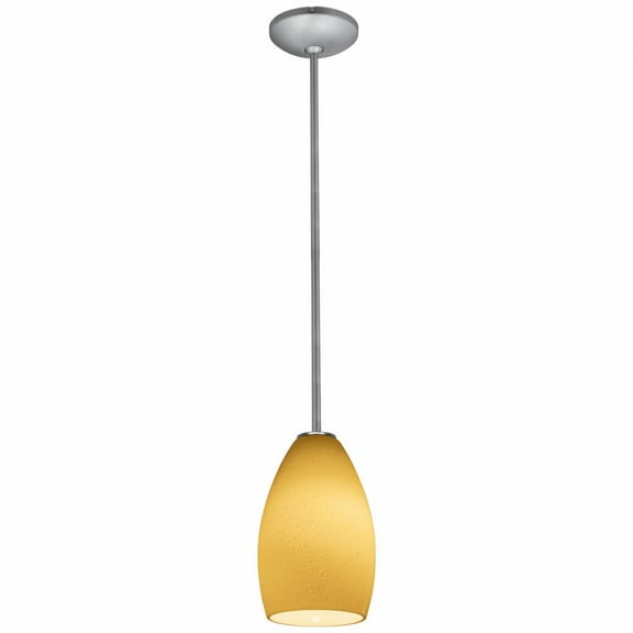 Access Lighting 28012-1R-BS-MYA Champagne 1 Light Brushed Steel Pendant Ceiling Light in Maya, Rod