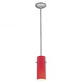 thumbnail image 1 of Access Lighting 28030-1R-BS-RED Cylinder Brushed Steel Pendant Ceiling Light in Red, Incandescent - Rod, 1 of 2