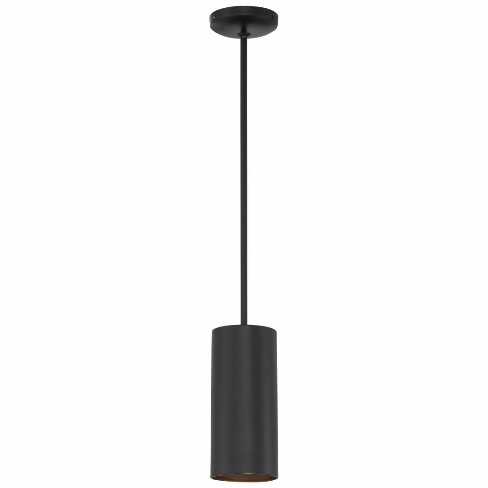 Pilson Matte Black Metal Mini LED Pendant, 10.5" Height