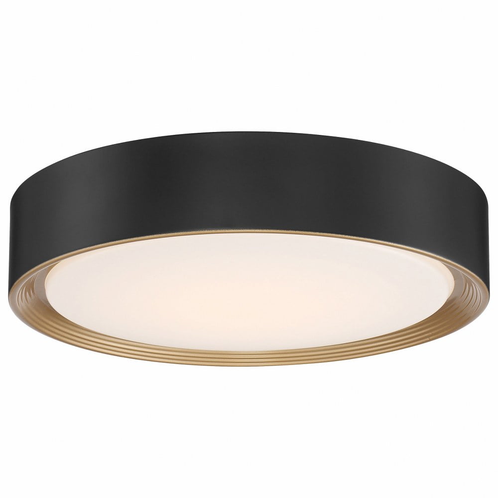 Malaga 24W LED Flush Mount Ceiling Light in Matte Black with Acrylic Lens