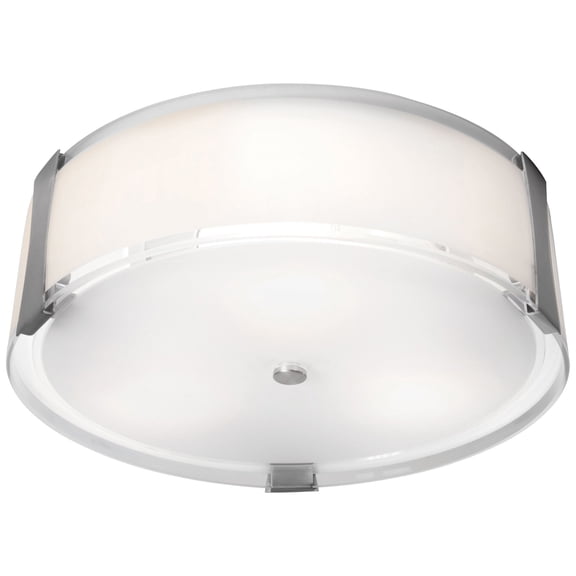 50121LEDDLP-BS/OPL Access Lighting Tara-Flush Mount-18 Inches Wide by 4.75 Inches Tall-Brushed Steel Finish-LED Lamping Type-E26 Medium Lamp Base Type
