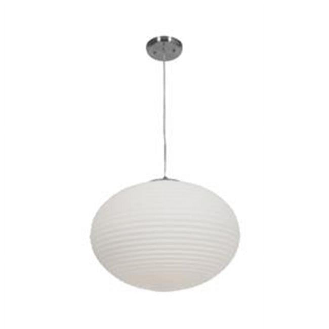 Callisto Brushed Steel Ribbed Glass LED Pendant Light