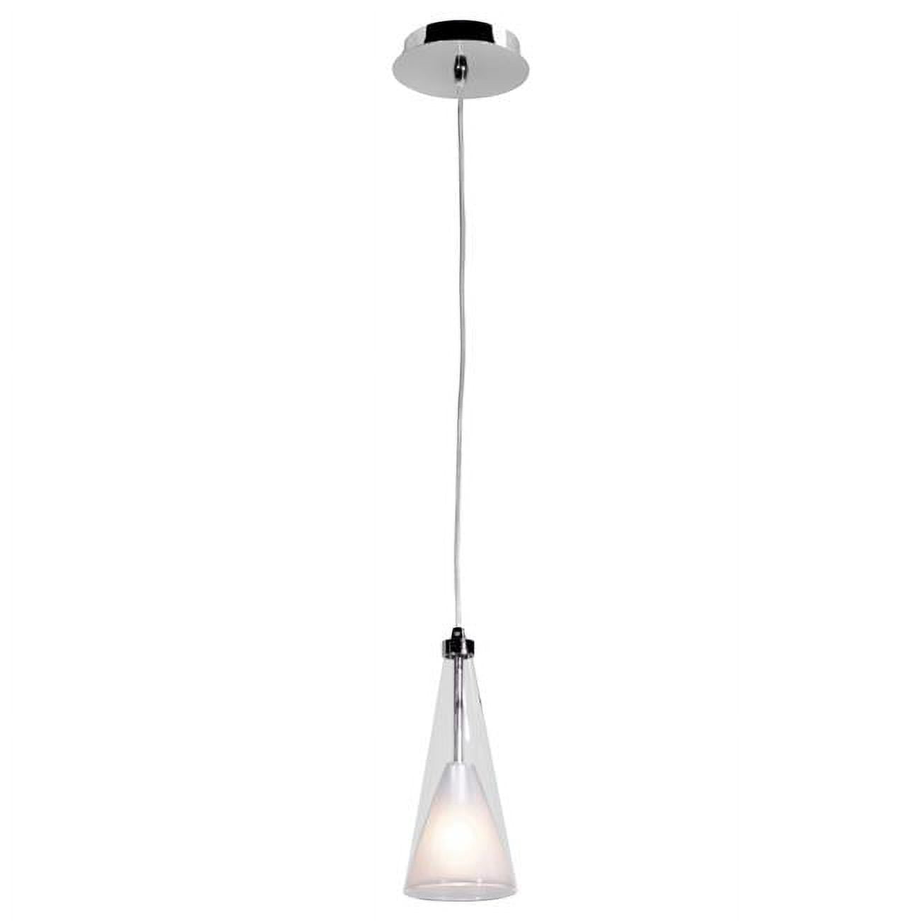 Icicle Chrome LED Pendant with Fused Clear & Opal Glass