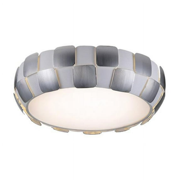 Access Lighting 50902-WH-CH 22 in. Layers 6 Light White Flush Mount Ceiling Light in Chrome, Incandescent