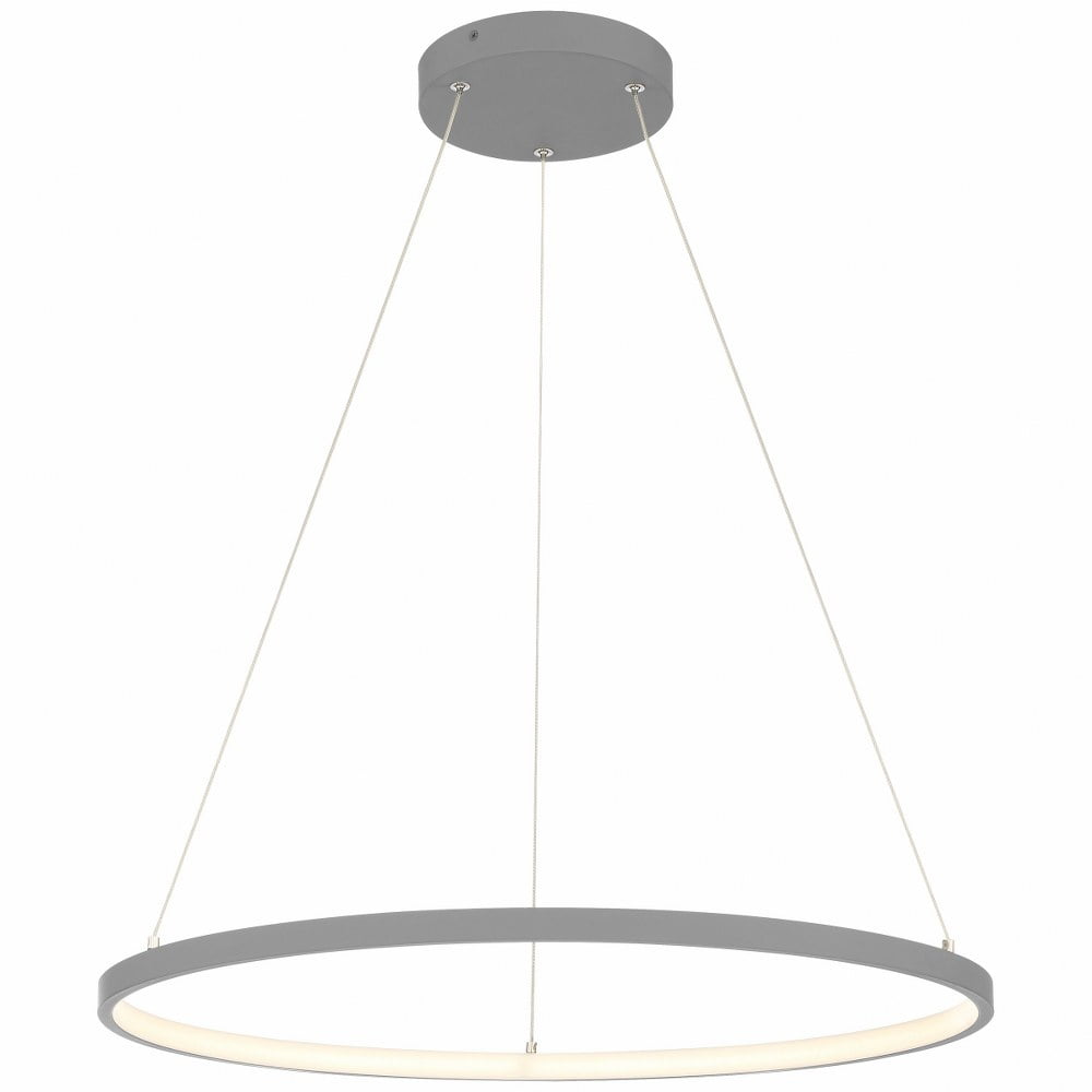 Matte Black Glass LED Pendant Light, 15.75"