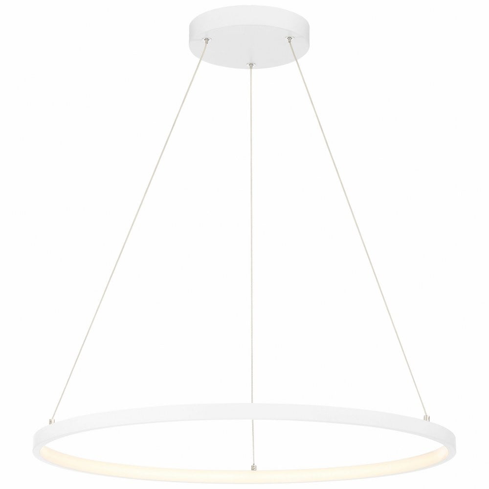 Matte Black and White Contemporary LED Drum Pendant Light