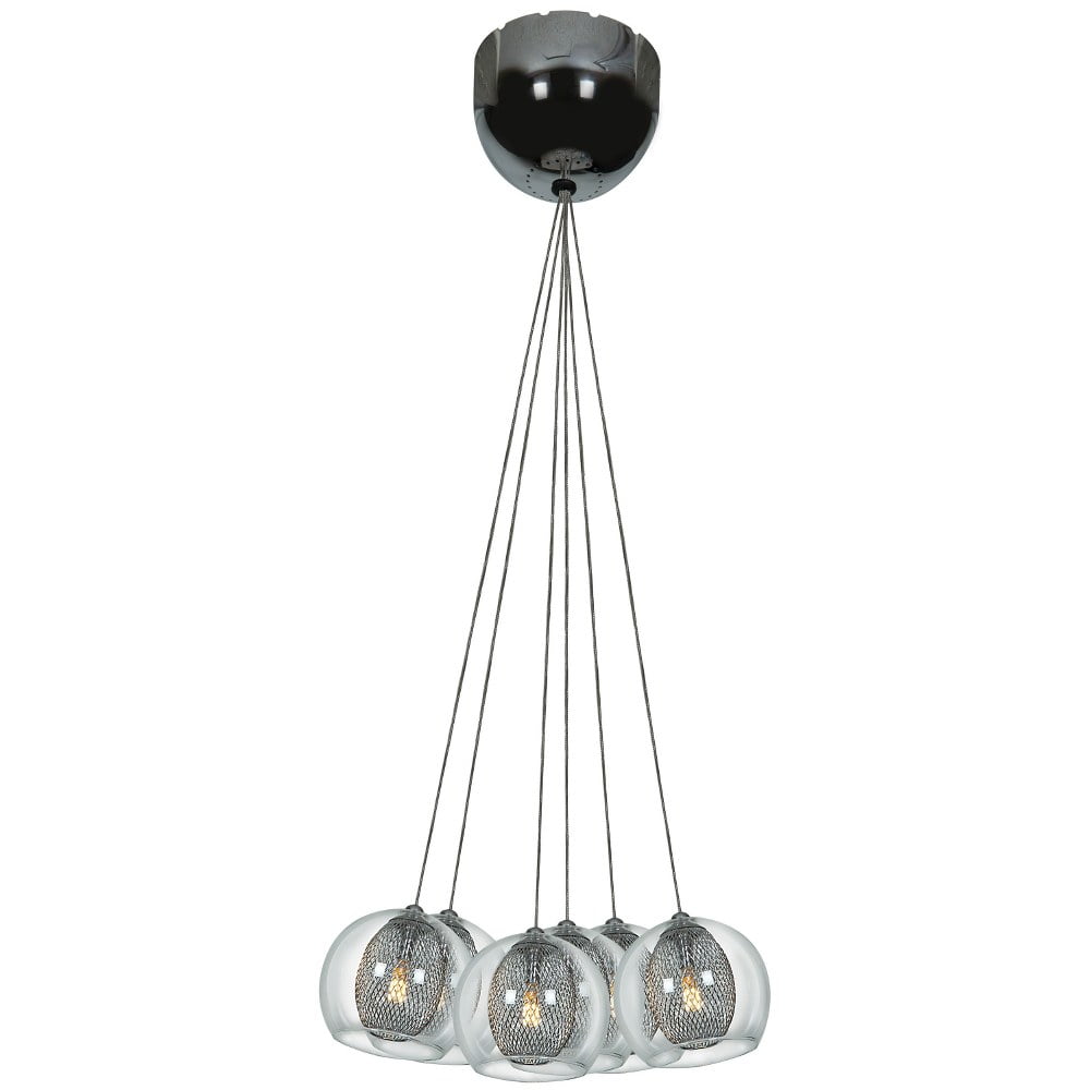 Aeria Chrome and Glass 12" Globe Pendant Light